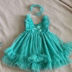 Rachel Zoe Turquoise Kids Formal Dress